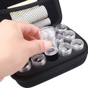 Travel Pill Organizer mit 15 geteilten Tiny Bottles & Beschriftbares Etikett, niedliche Reißverschluss Pille Box für Medizin & Vitamin Holder