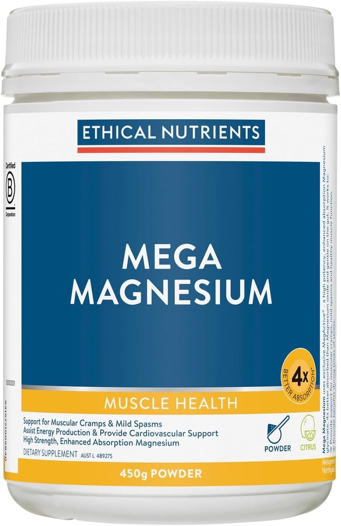 Nutrienti etici Mega Magnesio Citrus 450g polvere