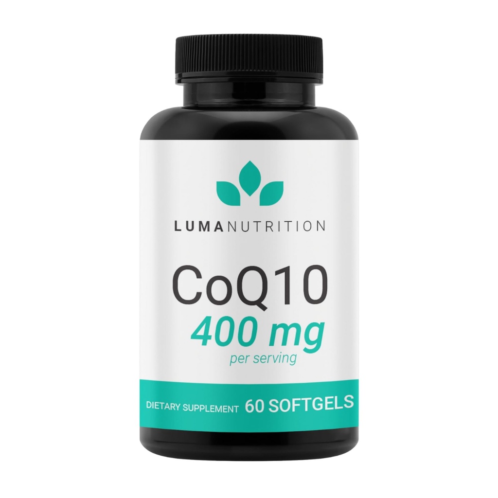 Luma Nutrition CoQ10 400mg Softgels - High-Absorption Coenzym Q10 - Co Q-10 200mg / 400mg pro Servierung - Herzgesundheit - 60 Liquid Softgels