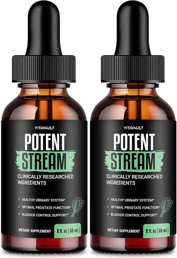 Potent Stream Drops Integratori di prostata per gli uomini PotentStream Integratori di salute della prostata per gli uomini Potent Gocce di flusso - Forza massima con Shilajit e MCT olio, PotentStream Drops Recensioni (2 Pack)