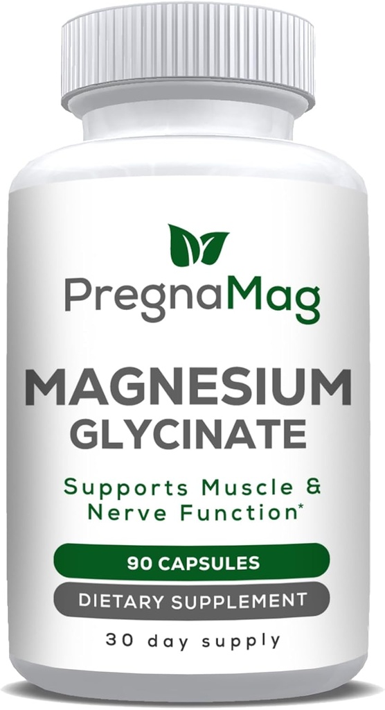 Magnesio Glycinate - PregnaMag - 275mg - Muscolo di Bisglicinato di Magnesio non nutrito, Cuore, Nerve, Gut, Supporto Bone, Alta assorbimento, Diglicinato, Gravidanza, Calma, Rilassamento muscolare e Recupero