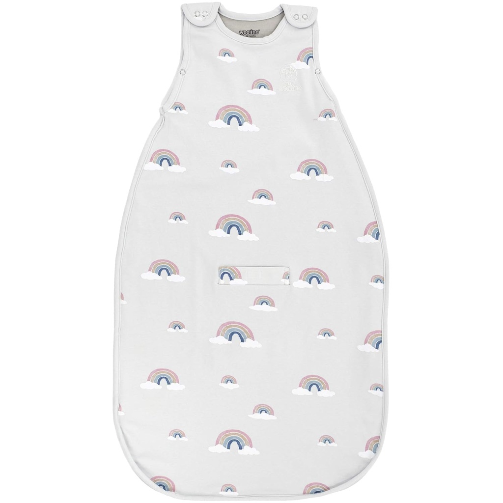 Woolino Merino Wool Ultimate Baby Sleep Sack - 4 Saison Baby Tragbare Decke - Zwei-Way Reißverschluss Verstellbare Schlaftasche für Babys und Kleinkinder - Universal Größe (2-24 Monate) - Rainbow