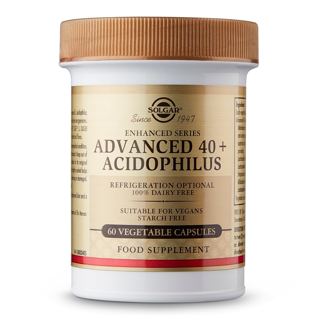 Solgar Advanced 40+ Acidophilus, 60 Gemüsekapseln