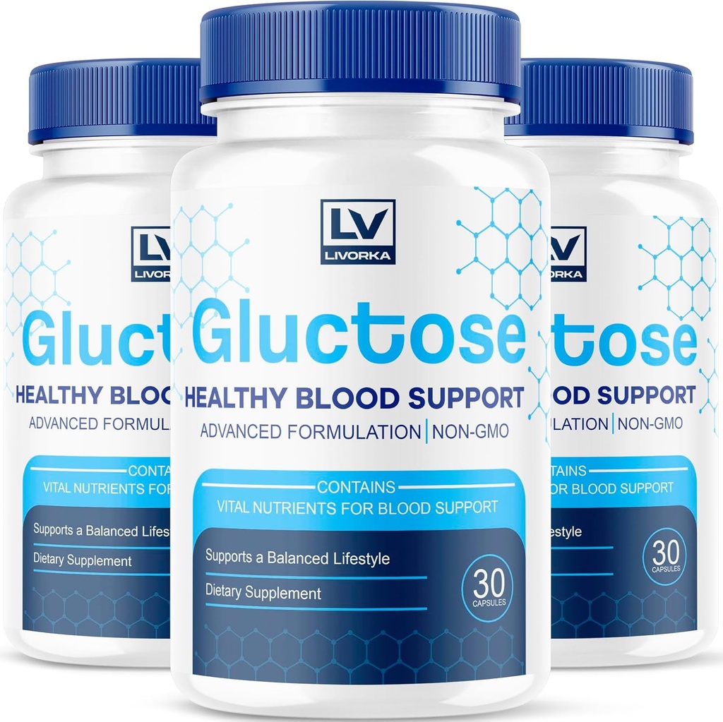 (3 Pack) Gluctose Advanced Blood Support, Gluctose, Gluctose - Advanced Blood Support Supplement, Gluctose Supplement Support Kapseln - Alle natürlichen Formel, 90 Kapseln für 3 Monate