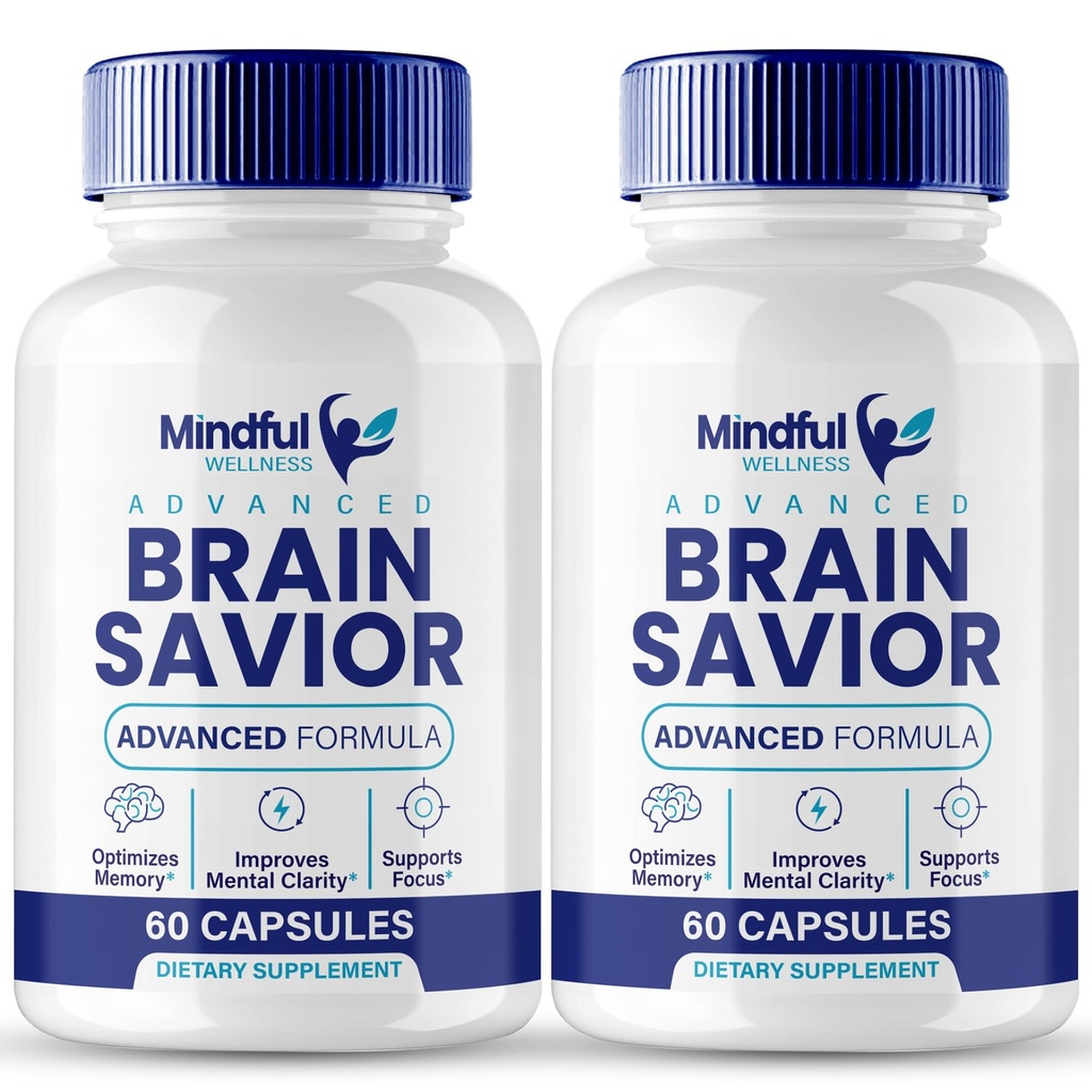 Cerveau Sauveur Suppléments Cerveau pour la mémoire et les capsules de focus, BrainSavior Formule avancée Brain Health Support - Force maximale Nootropics Brain-Savior Tous les avis de soutien naturel (2 Pack)