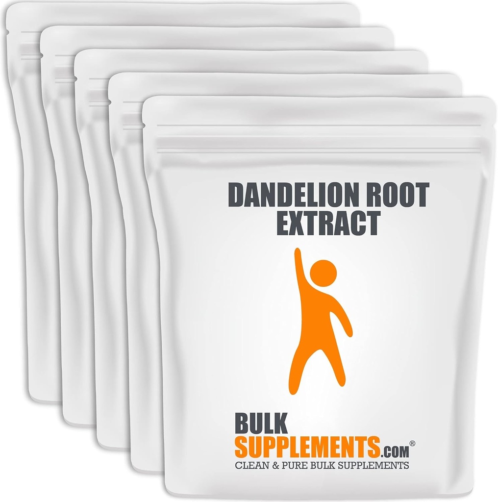 BulkSupplements.com Poudre d'extrait de racine de dandelion - Suppléments à base de plantes pour le foie et le soutien digestif - Sans gluten - 500mg par portion, paquet de 5 (5 kilogrammes - 11 lbs)
