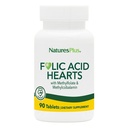 NaturesPlus Folic Acid Hearts (metilfolato) - 400 mcg, 90 compresse vegetariane - con vitamina B6 e vitamina B12 (come metilcobalamina) - Gluten-Free - 90 Serve
