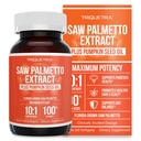 Saw Palmetto Extract – 10X Potency, Pharmaceutical Grade Strength - Plus Pumpkin Seed Oil - Supports Prostate Health, Relieves Urination Issues, Supports Hair Growth, DHT Blocker – 60 Softgels