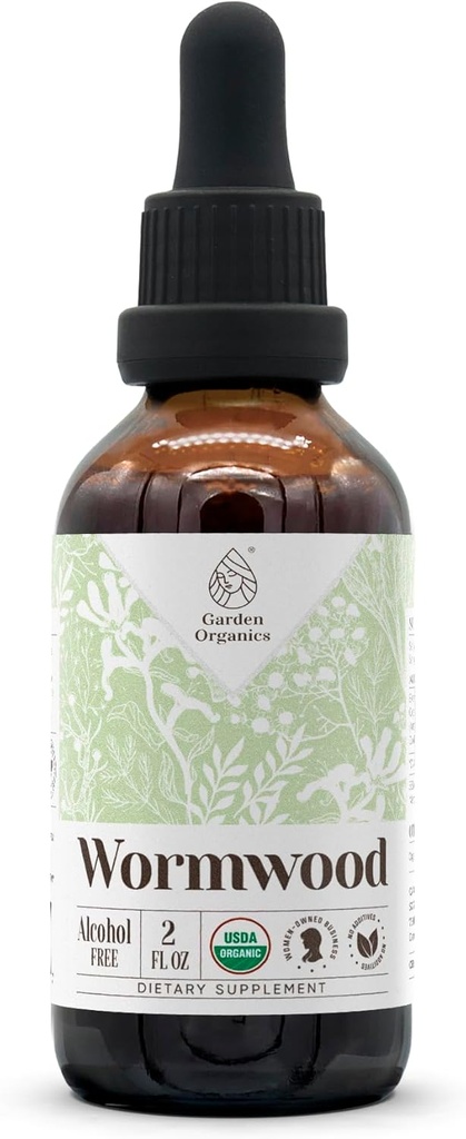 Wormwood USDA Organic Alcohol-Free Extract | Nahrungsergänzung, Hochfeste Tinktur | Natürliche zertifizierte organische Wormwood (Artemisia Absinthium) Getrocknete Kräuter (2 oz)