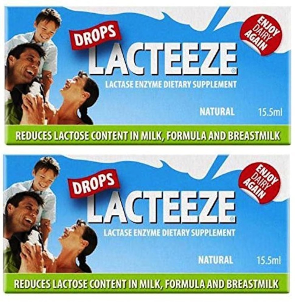 2 Packung Lactase Enzym Lacteeze Tropfen 15,5 ml Flüssigkeit