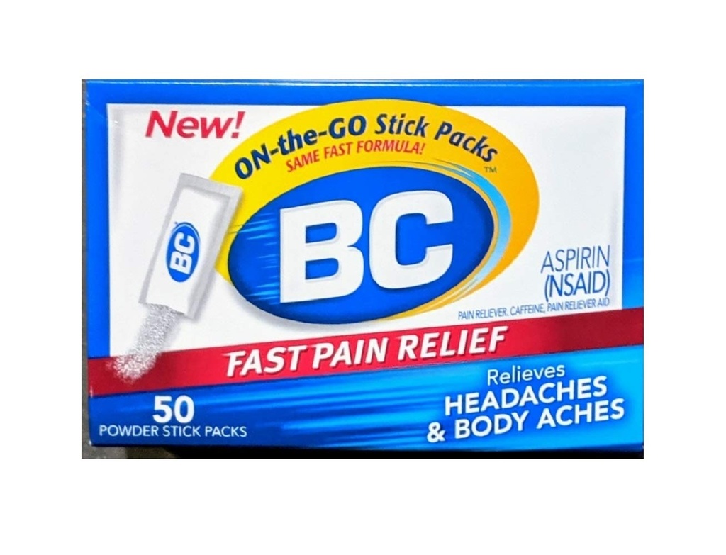 BC Pain Relief Pulver Sticks, 50 Sticks Per Pack (3 Packs)