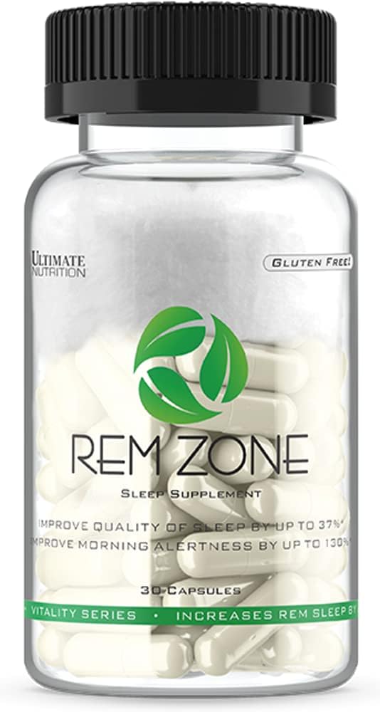Ultimate Nutrition REM Zone Supplement, Formula completa per il riposo, Erbe per una migliore notte Snooze, senza glutine, 30 Vegan Capsule