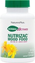 Natures Plus Herbal Actives NutriZAC Mood Food - 300 mg St Johns Wort, 90 Vegan Bi-Layered Tablets - Massima potenza naturale Booster Mood - Vegetariano, senza glutine - 90 Serve