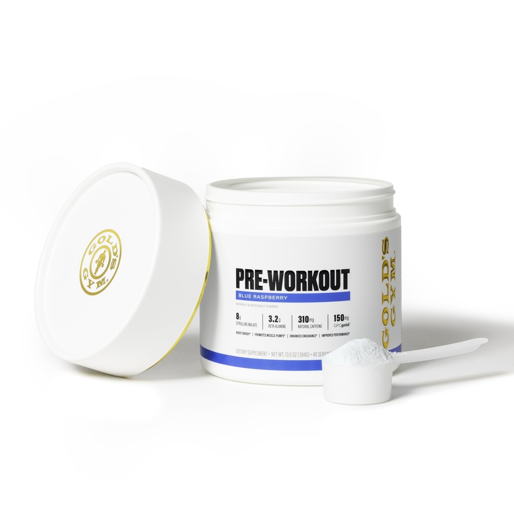 Polvere pre-allenamento della Nutrition dell'oro | Soy-Free, Keto, Vegan Premium Flavor Pre-Workout con caffeina naturale, L-Citrulline, Alpha GPC, Beta-Alanine e Antiossidanti, 20 Servings (Blue Raspberry)