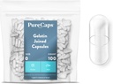PureCapsUSA - Capsules de pilules de gélatine vides Taille 0.100 Pilules jointes Effacer.