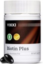 Vikki Multivitamine Supplément pour les femmes et les hommes Vitamines de croissance des cheveux avec des vitamines C B2 pour la peau des cheveux et les ongles santé, cheveux épais, rides, lignes fines, soins de la peau -60 capsules