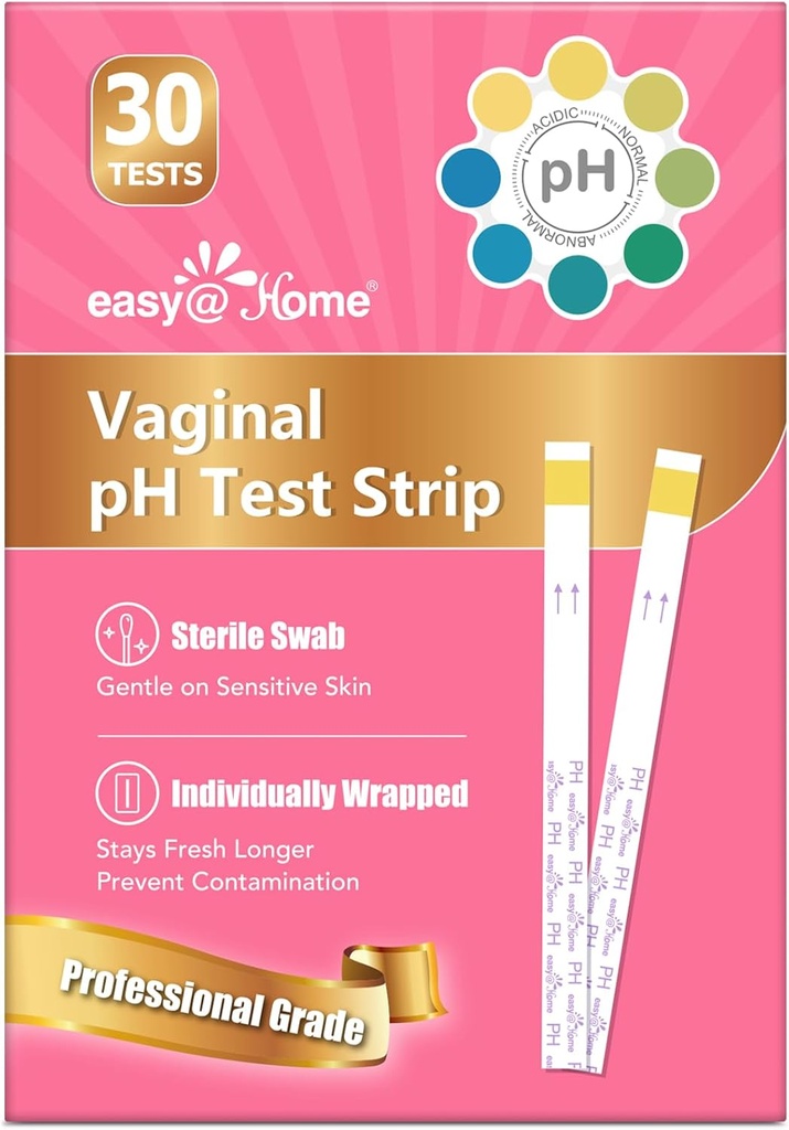Easy@Home Test du pH vaginal -30 Bandes de la trousse de test BV à la maison pour les femmes