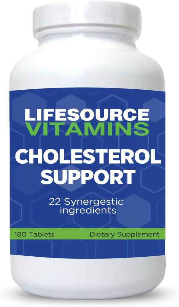 LifeSource Vitamine Cholesterol-Unterstützung - 28 Alle natürlichen synergistischen Inhaltsstoffe - Cholesterol & Triglycerid-Unterstützung Das kann Herz und Herz-Kreislauf-Gesundheit verbessern (180 Tabletten)