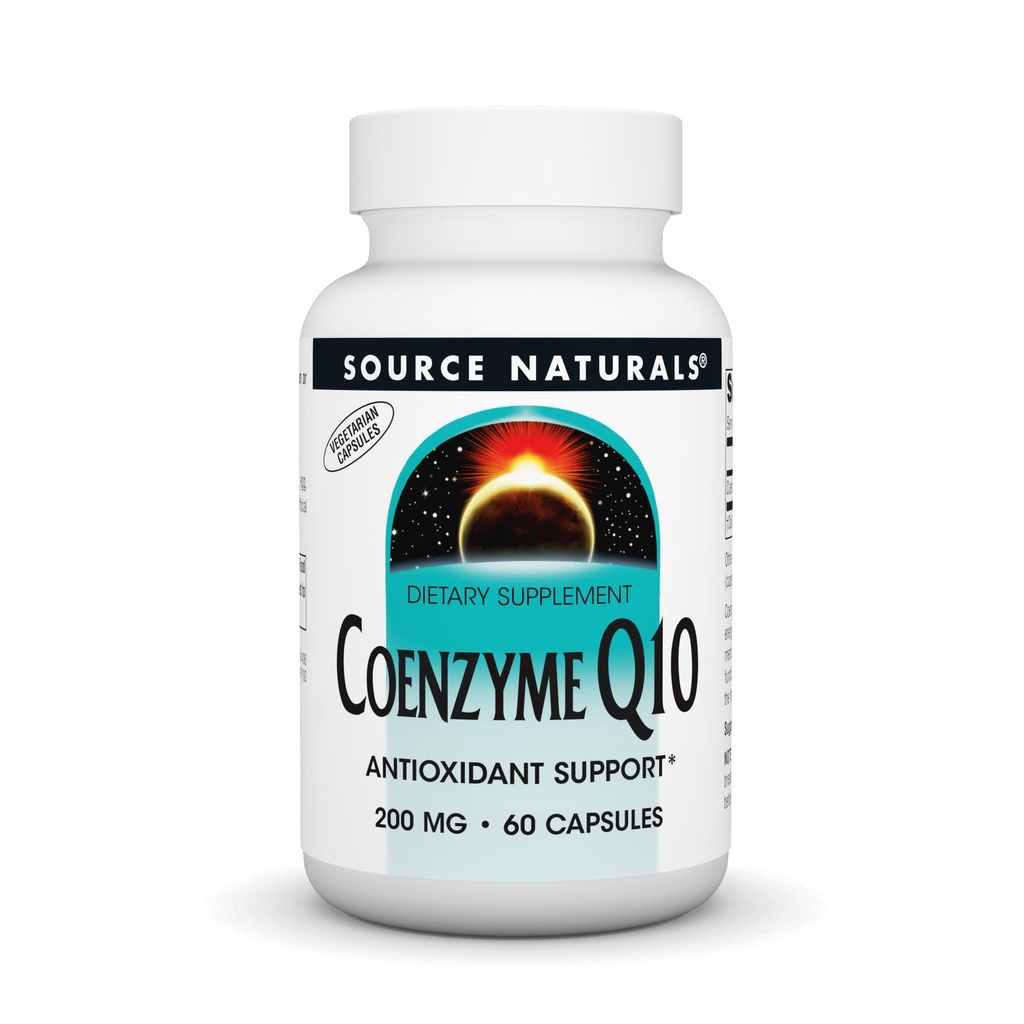 Sorgente Naturals Coenzyme Q10 Antiossidante Supporto 200 mg per cuore, cervello, immunità, & supporto fegato - 60 capsule vegetariane