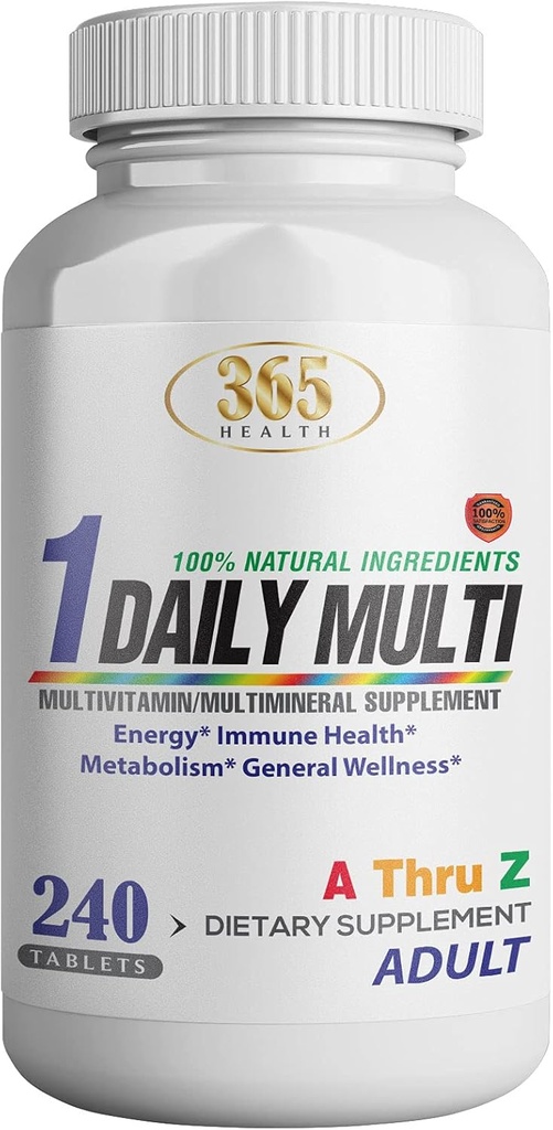 Multivitamina, Integratore Multiminerale w/Antioxidants, Zinco, Vitamine D3 & B, Gluten Free, Ingredienti Non OGM - (240 Conte) 365 Salute