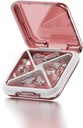 Small Pill Box Waterproof Travel Pill Case Portable Daily Pill Container Pill Holder for Purse 4 Compartments Pocket Compact Medicine Organizer for Fish Oils,Supplements,Medication (Pink)