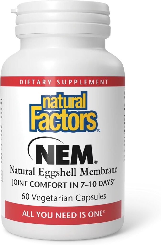 Natürliche Faktoren, NEM Natural Eggshell Membrane, Fördert Joint Comfort und Flexibilität, 60 Kapseln
