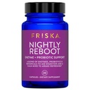 FRISKA Nightly Reboot Enzyme and Probiotics Supplement, promuove una migliore digestione e sonno, supporta la salute del fegato per gli uomini e le donne, la melatonina, la camomilla, 30 capsule