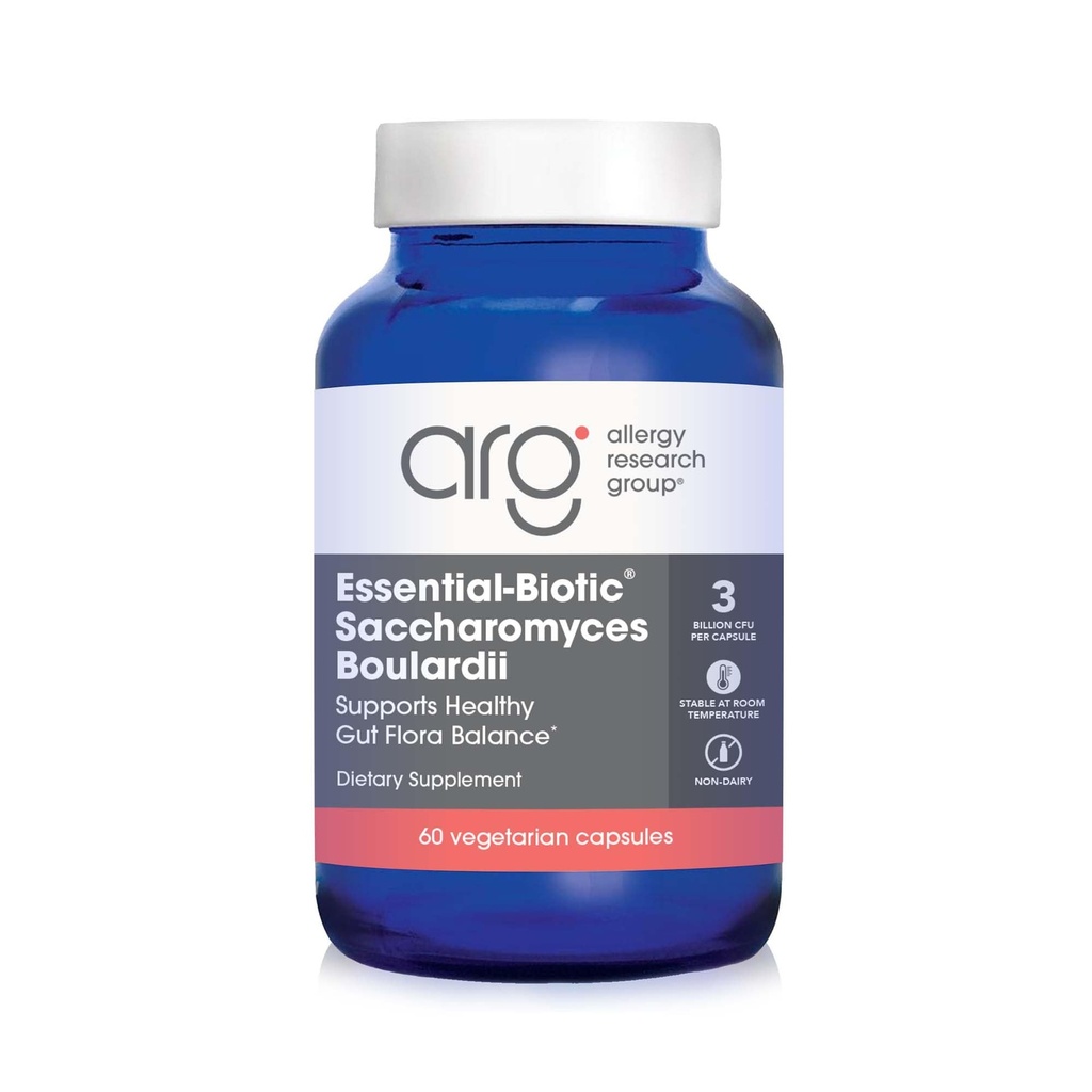 Gruppo di ricerca allergia Essential-Biotic Saccharomyces Boulardii 450mg Integratore Probiotico - S. Boulardii Lieto Probiotico, Stabilimento di Bacteria Amichevole, Supporto del tratto GI - 60 Conte