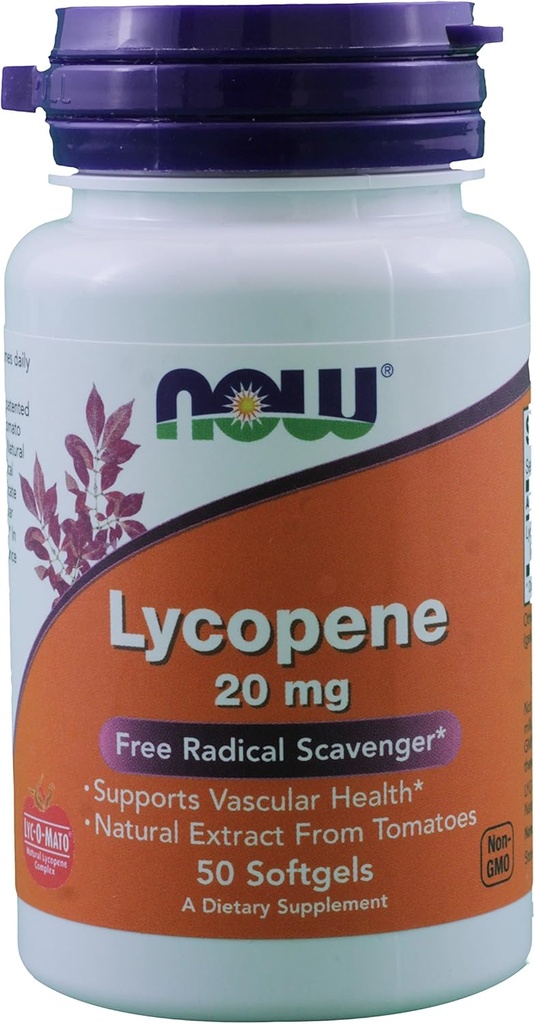 Jetzt Lebensmittel Lycopin, 50 Softgele / 20 mg (Pack von 2)