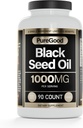 Capsules d'huile de cumin noir, 500 Mg, Aide à la digestion à haute puissance pressée à froid, 90 Compter 100% Capsules d'huile de cumin noir pur non OGM