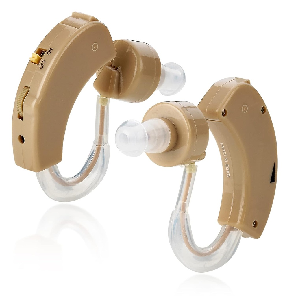 MEDca BTE apparecchi acustici per anziani - Dietro l'amplificatore audio dell'orecchio Super Mini Size Enhancer sonoro per una migliore udito (Pair)