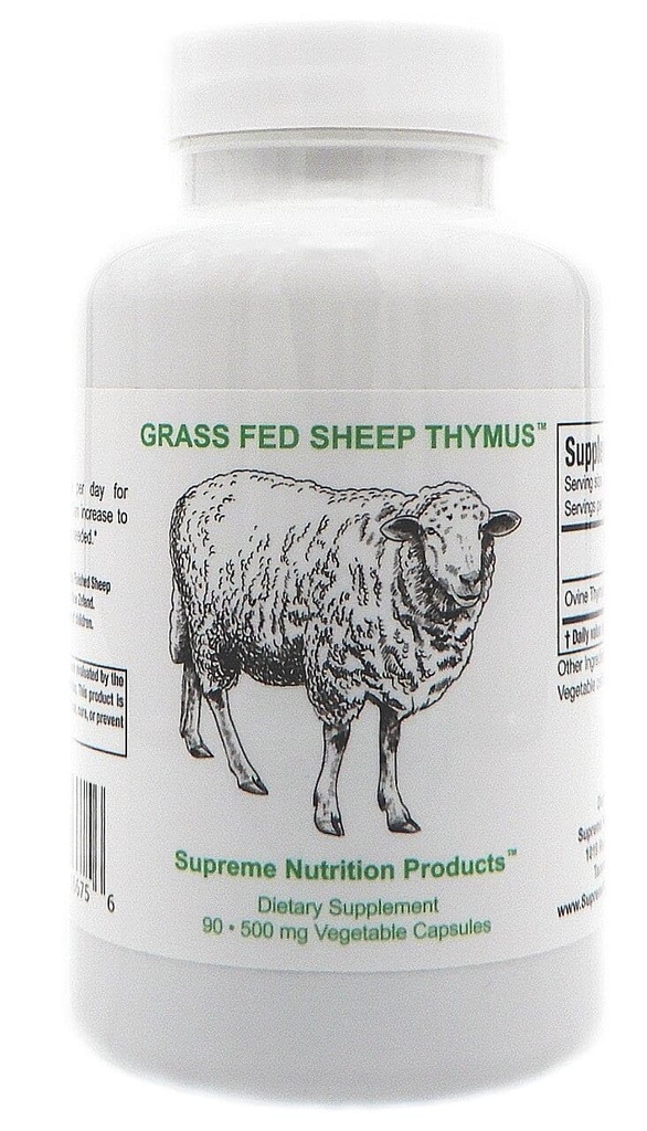 Supremo Nutrizione Pecora Thymus - 100% Grass Fed e finito in Nuova Zelanda, 90 capsule di Pure Ovine Thymus