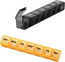 2 Pack Extra grande organizzatore di pillole settimanali, Sukuos scatola di pillole giornaliere con coperchio trasparente, Artrite amichevole