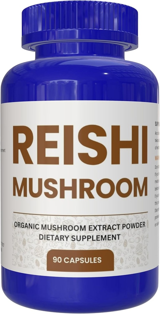 Reishi Mushroom 90 Kapseln, Potent Pilz-Ergänzung für Immunsystem Unterstützung und Verteidigung durch Double Wood, Heart Health, Quality Sleep (100% Organic, Vegan, Non-GMO)