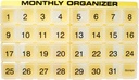 31 compartiments, 1 par jour, 4 semaines Monthly Pill Organizer par Promed. Comprend le bac et 8 compartiments amovibles. (jaune)