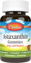 Carlson - Astaxanthin Gummie, mit Vitamin C, Immununterstützung, Antioxidans, Herzgesundheit, Non-GMO, Kirsche Flavor, 46 Vegetarische Gummier