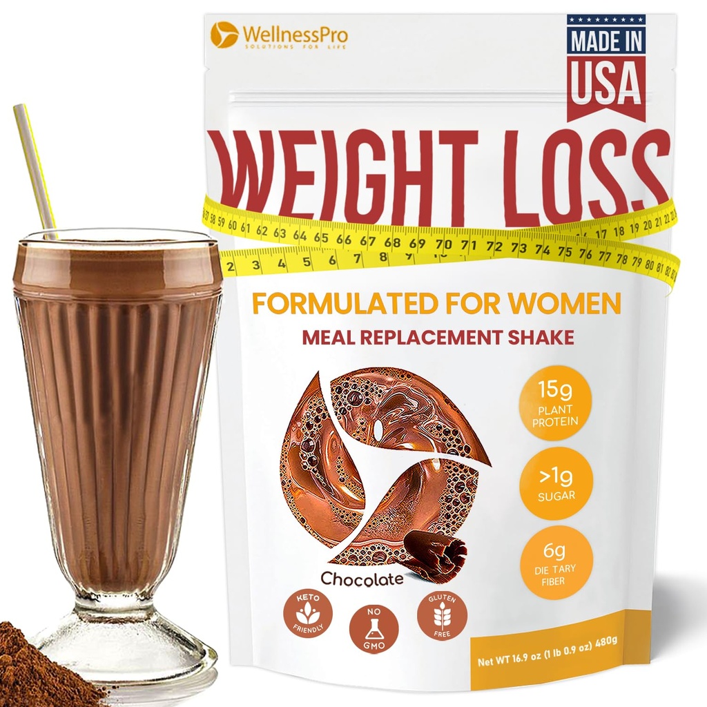 Agitazione di sostituzione del pasto per le donne con gusto al cioccolato, Keto Friendly, Polvere proteica di Kosher, Pre & Probiotici per una facile digestione, Nessun Sucralose incluso, 16,9 Oz