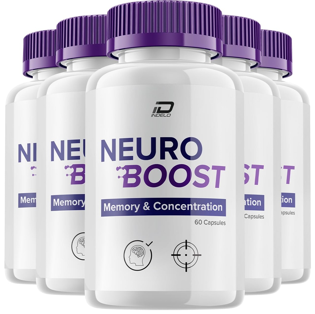 Neuro Boost Focus Supplement, Neuro Boost IQ Memoria Focus e supporto cognitivo, Neuro Booster Pills Nootropic, NeuroBoost per aumentare la memoria, Neuro Boost Vitamin Recensioni (5 Pack - 300 capsule)