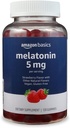 Basics Melatonin, Schlafstützgummis, Erdbeer-Flaschen, 5mg, 120 Count (vorher Solimo)
