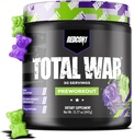 REDCON1 Total War Pre Workout, Sour Gummy Bear - Contains 320mg of Caffeine from Green Tea, Juniper & Beta Alanine - Pre Work Out with Amino Acids to Increase Pump, Energy + Endurance (30 Servings)