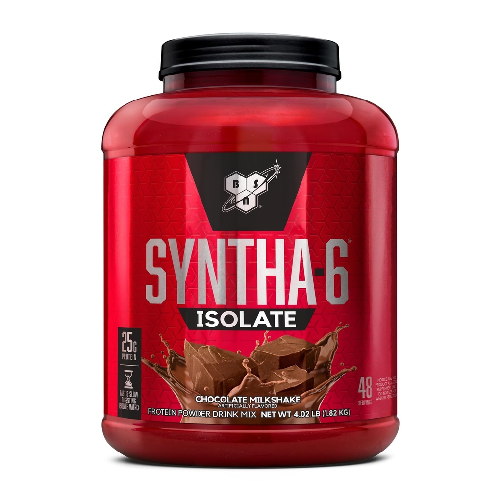 Polvere proteica isolata BSN SYNTHA-6, polvere di proteine del cioccolato con isolato di proteine del siero, isolato di proteine del latte, aroma: frullato di cioccolato, 48 porzioni (il pacchetto può variare)
