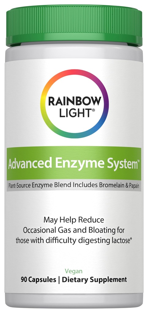 Capsules du système enzymatique avancé Rainbow Light, 90 Nombre