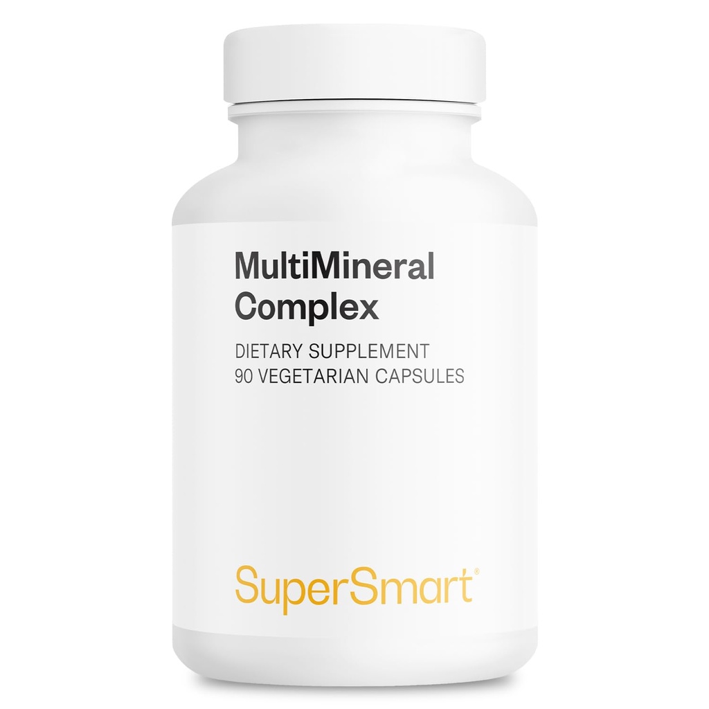 SuperSmart - Supplément complexe multiminérale (spectre complet) - avec Magnésium, Zinc, Boron, Calcium, Chrome, Sélénium, Iodine, Potassium - 90 capsules végétariennes sans OGM et sans gluten