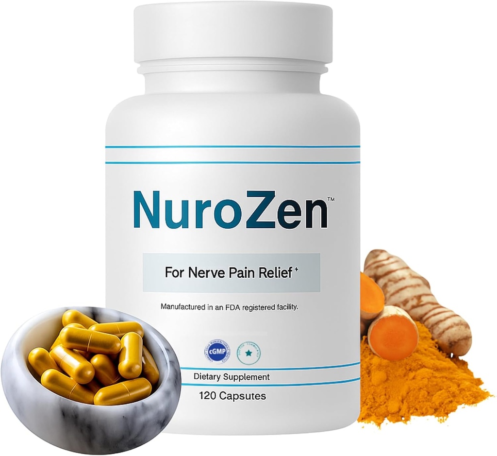 Integratore di supporto Nerve – 120 capsule | Potente miscela di MSM, acido alfa lipoico, B vitamine e curcuma per sostenere la salute di Nerve, funzione e sollievo, Suggerito 4 capsule al giorno, GMP-Certified
