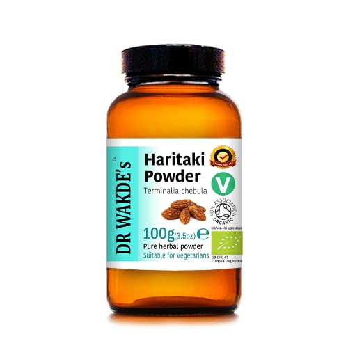 DR WAKDE's Organic Haritaki Powder (Hirda | Terminalia chebula) - 100g (3.5oz) | Pure, Raw & Dried Powder | Ayurvedic Herb | Vegan | Nichts hinzugefügt, nichts entfernt | Same Day Dispatch