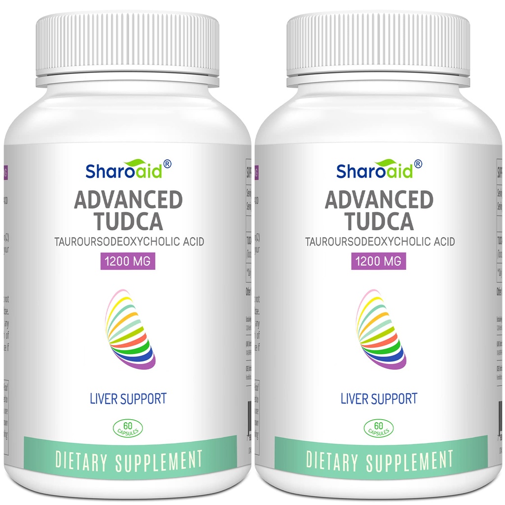 TUDCA Liver Support Supplements 1200 mg-Third Party Tested-Bile Salts for Liver Detox Cleanse-High Strength Formula-Vegan Capsules for Liver,Gallbladder,Kidney Health,2 Bottle-120 Capsules