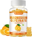 Magnesio Glycinate Gummies 1000mg con Magnesio L-Threonate,Chelated Magnesium Potassium Complex Supplement con VitD, B6, CoQ10, Calcio, Supporti per Memoria, Calma, Mood - 90 Gummies Arancione