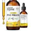 Tintura di polline di pino selvatico e organico - Supporto antiossidante e immunitario - Gocce di Estratto di polline di pino - Vegan, Zucchero & Alcohol-Free Liquid Supplement - 2 fl oz