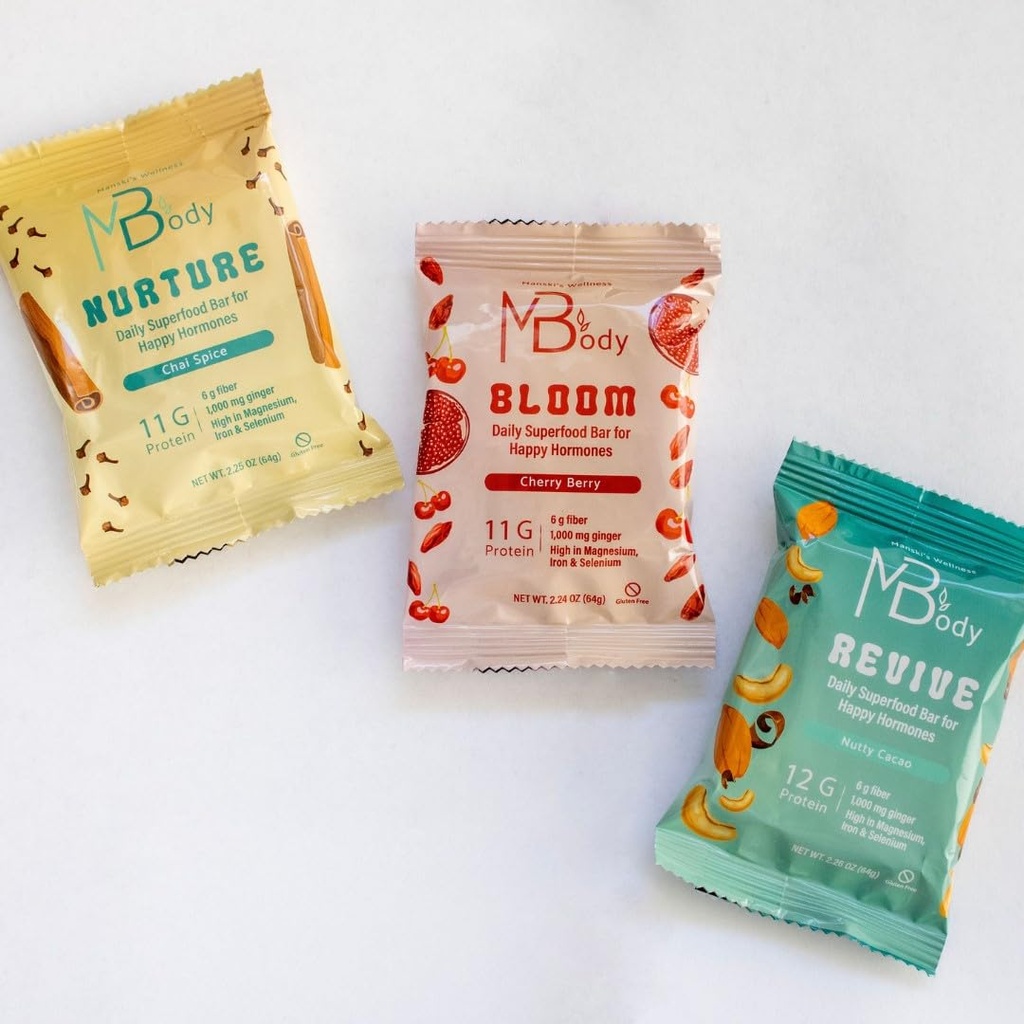 Happy Hormon Bars l Protein Cycle Syncing Bars mit Bio Ginger l fördert Hormon Balance l Unterstützt Fruchtbarkeit, Eierqualität, PMS & Sperm Gesundheit (28 Packung, Cycle Sync Stack (5 chai Gewürze, 9 Kirschbeere, 14 nussig Kakao))