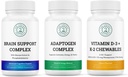 Vitality & Mind Wellness Trio Bundle - Brain Support Complex, Adaptogen Complex e Vitamina D3+K2